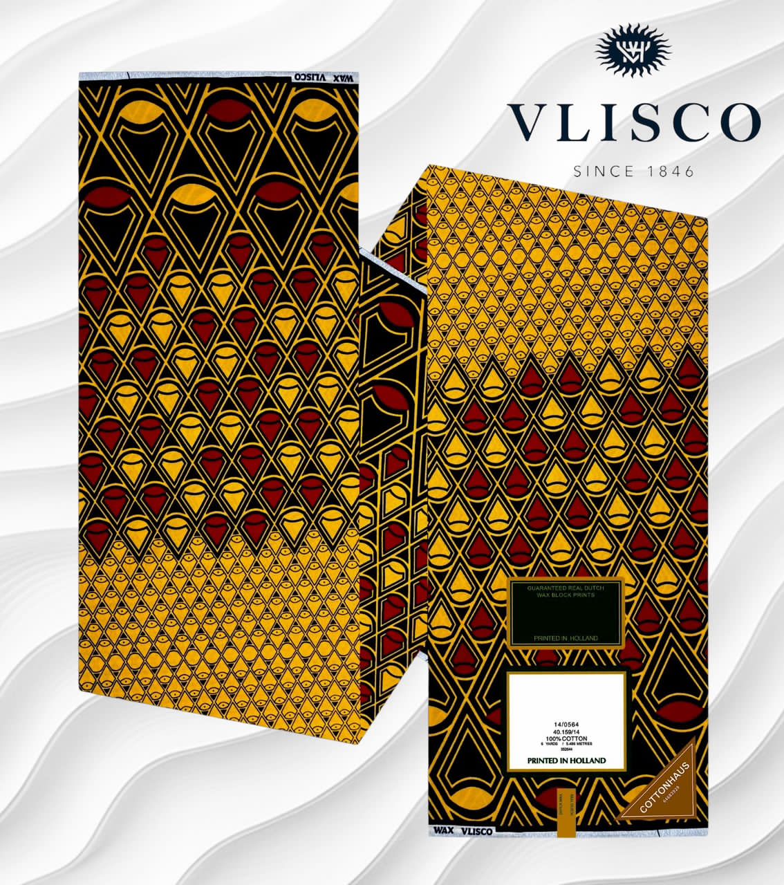 VLISCO Guaranteed Real Dutch Wax Print (6 Yards / 100% Cotton) - 3