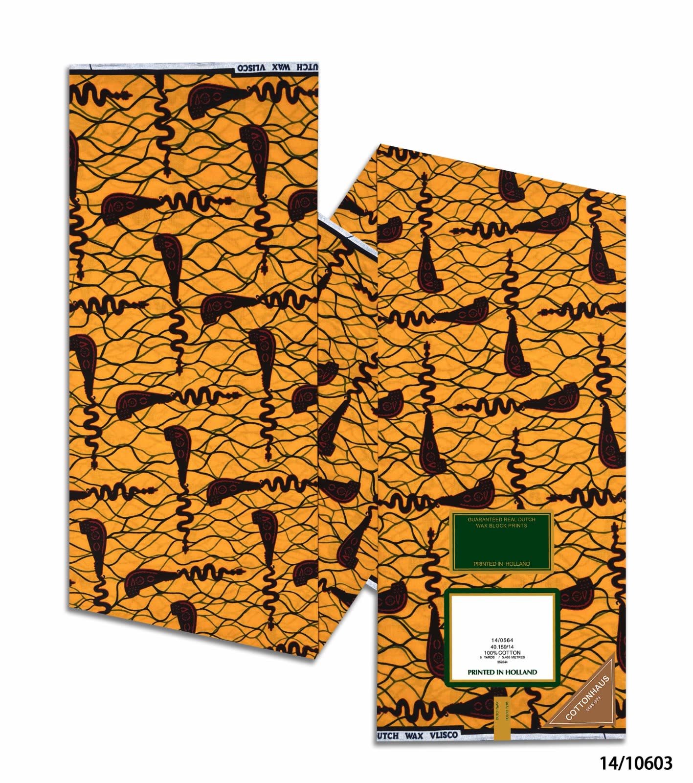 VLISCO Guaranteed Real Dutch Wax Print (6 Yards / 100% Cotton) - 5