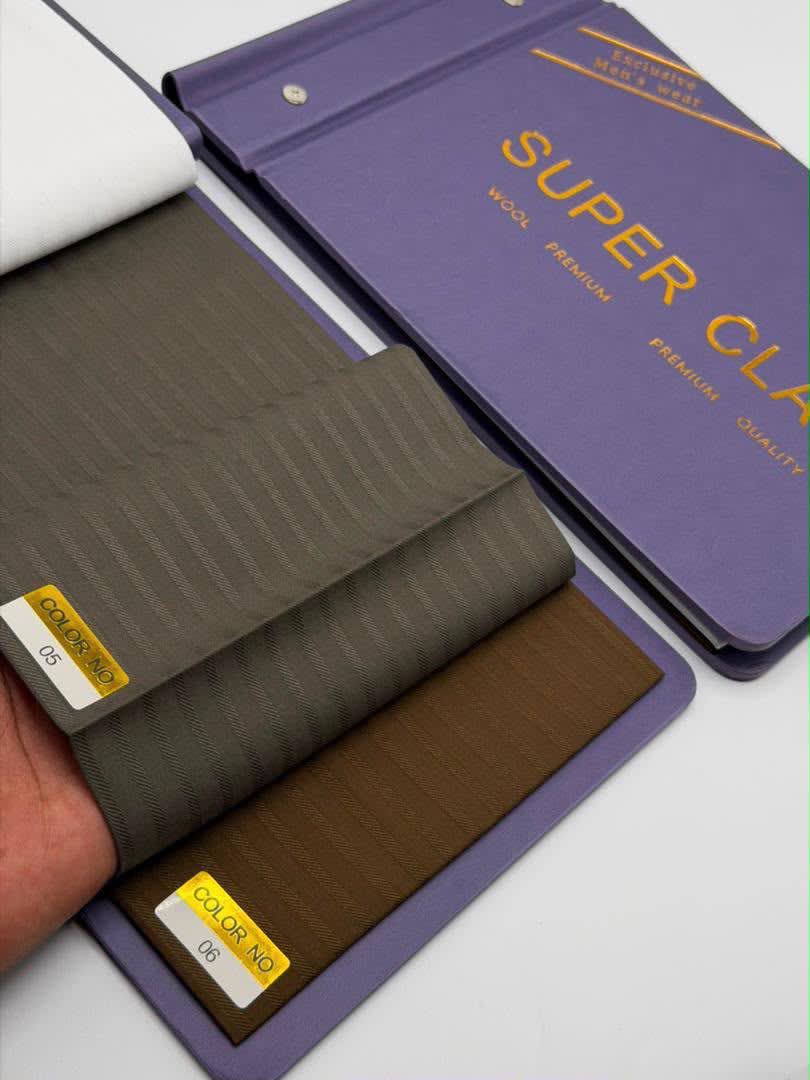 Super Class Premium Wool Suiting Fabric Elegant Pinstripe Collection (Exclusive Men's Wear) - 1