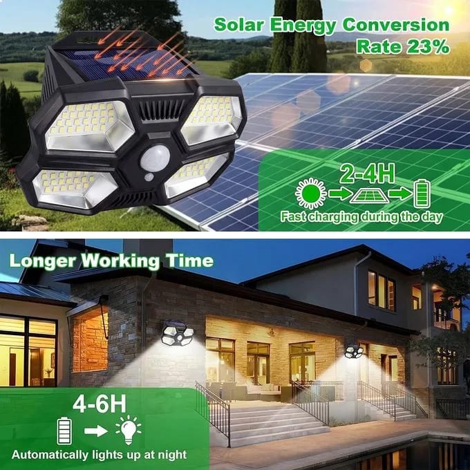 Solar Motion Sensor Light, IP65 Waterproof Solar Security Lamp, 3 Modes Outdoor Wall Light For Garden Yard Fence preview 2