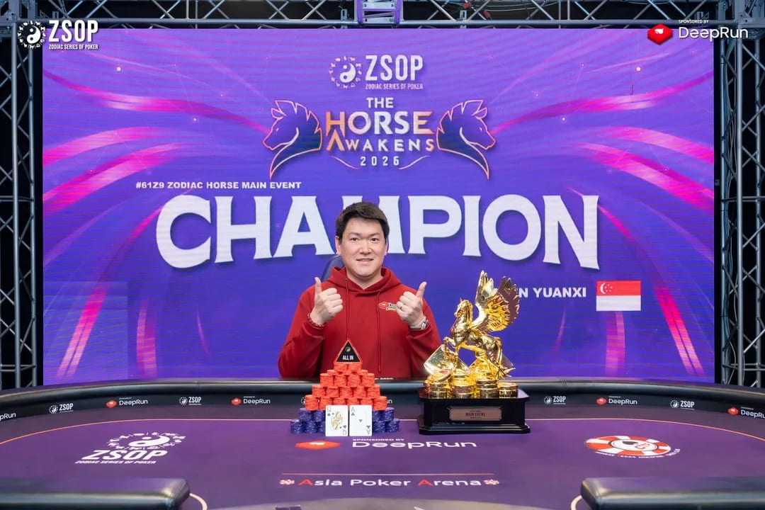 ZSOP The Rising Horse 2026: Đỉnh Cao Main Event KRW 400M GTD Tại JeJu 4 Yuanxi Chen