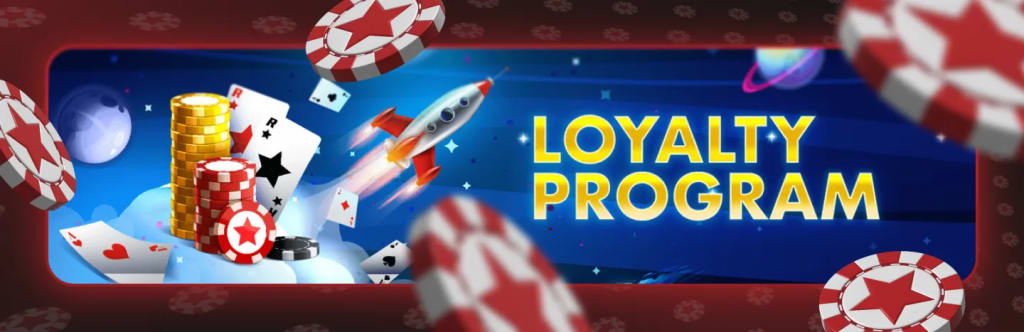 RedStar Poker VIP levels - RED 20% rakeback and STAR 35% rakeback Status Points exchange rates