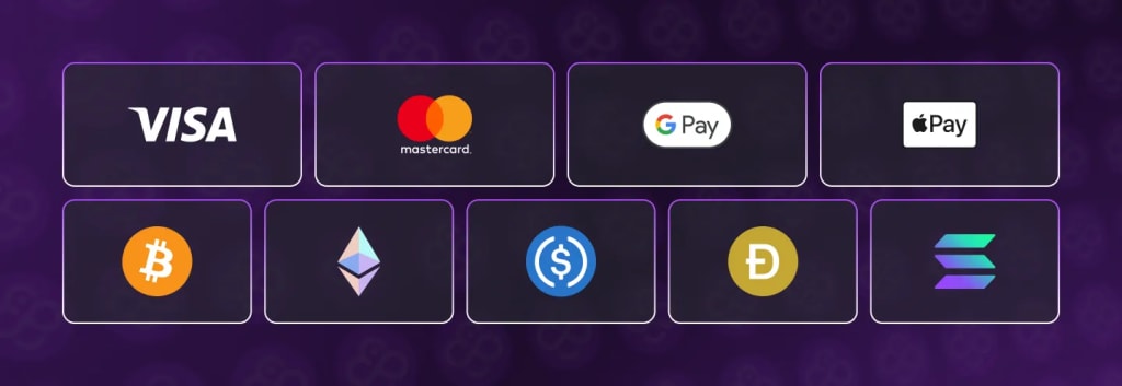 CoinCasino payment methods - Bitcoin, Ethereum, USDT, Visa, Mastercard and more