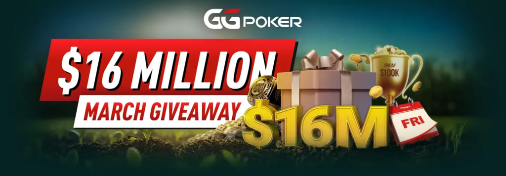 GGPoker $16M March Giveaway – WSOP Ticket Drops, $100K Friday Leaderboard & Cash Rewards