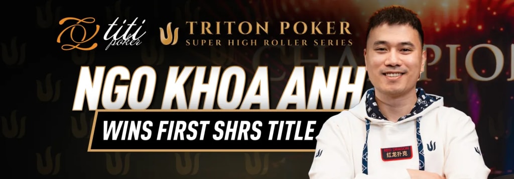 Ngo Khoa Anh holds the trophy after winning the $25K NLH Titi Poker at Triton Jeju