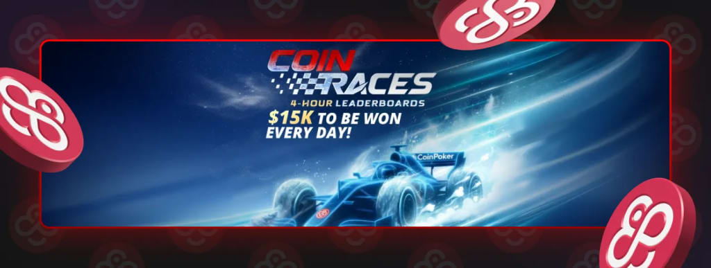 CoinRaces – $15,000 Daily Cash Game Leaderboards