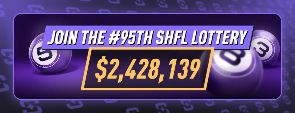 Join the SHFL Lottery on Shuffle - live prize pool over $2.4 million for the #95 draw