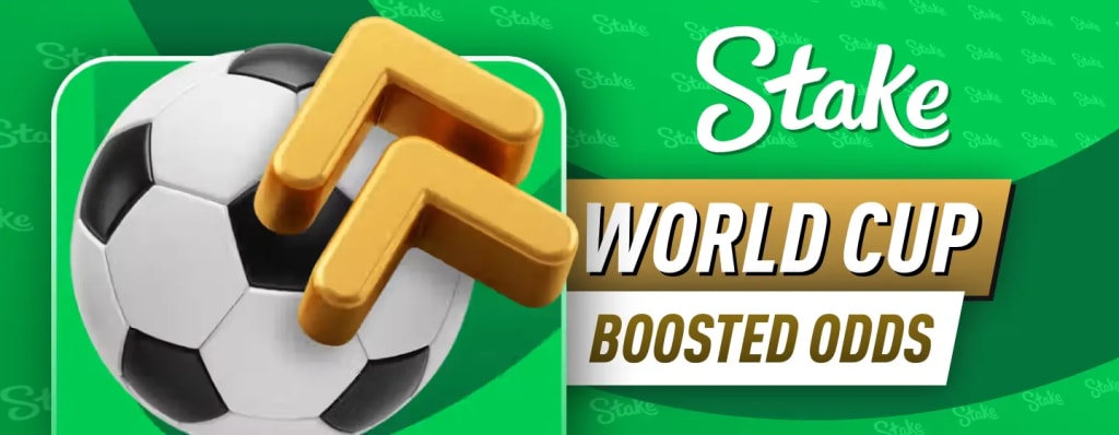 Stake World Cup 2026 boosted odds with one enhanced selection marked in yellow on every match