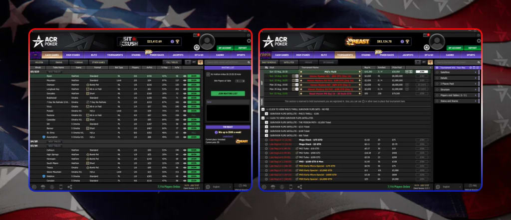 Americas Cardroom Review - Poker Lobby