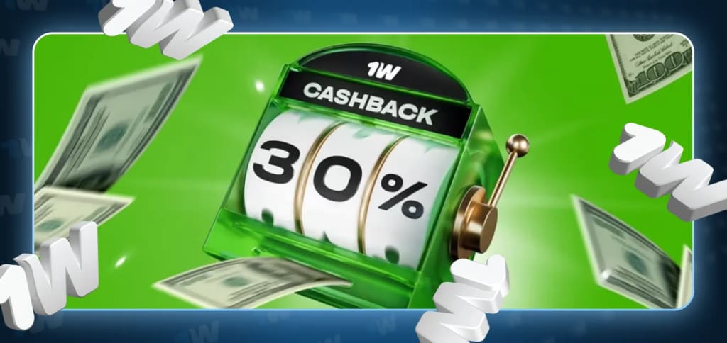 1win Casino Weekly Cashback - Up to 30%