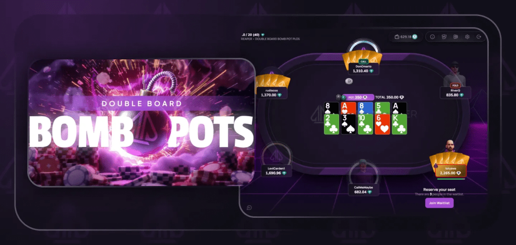 Phenom Poker PLO Double Board Bomb Pots