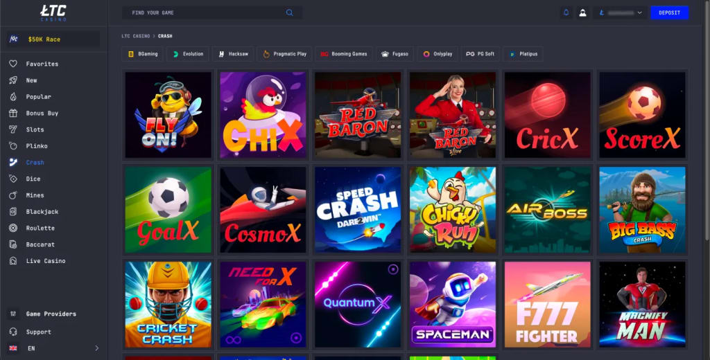 TC Casino crash and provably fair crypto games