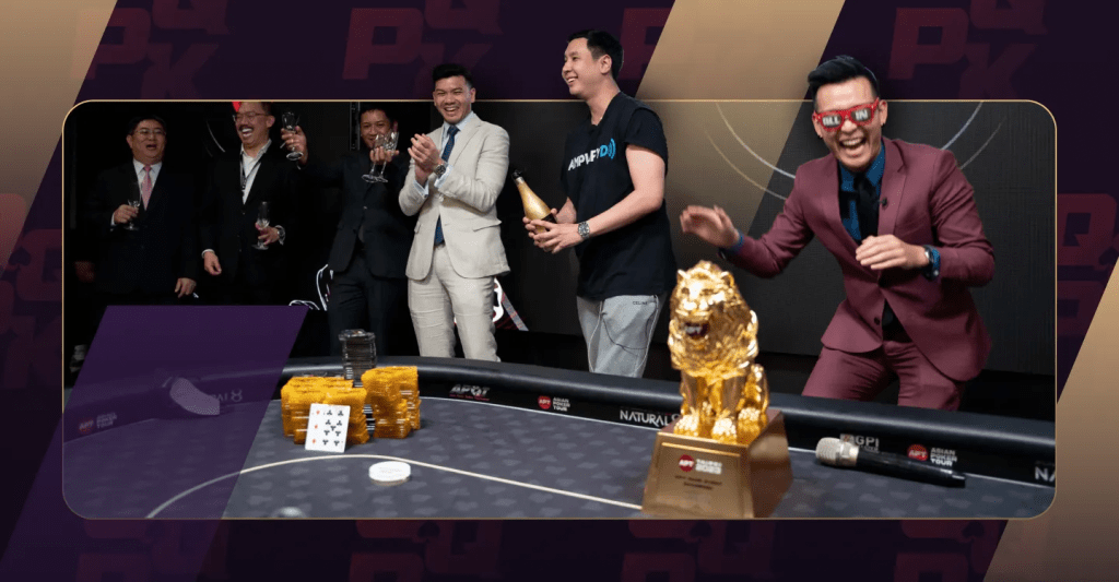 Punnat Punsri APT Main Event win next to Michael Soyza and Greg Goes All-in
