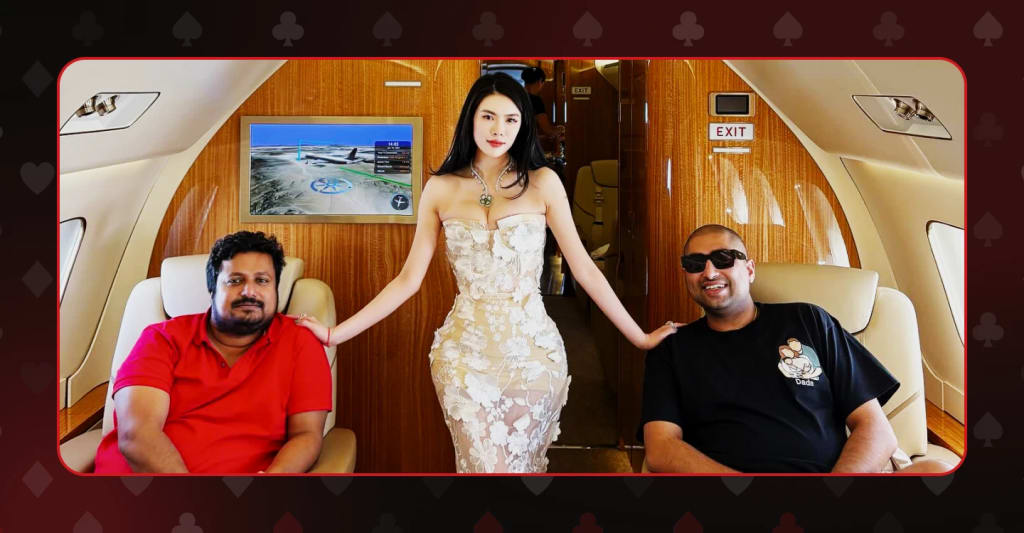 Britney Jing high-roller lifestyle on a private jet with fellow poker players Santhosh Suvarna and Nik Airball