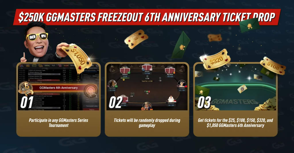 $250K GGMasters Freezeout 6th Anniversary Ticket Drop