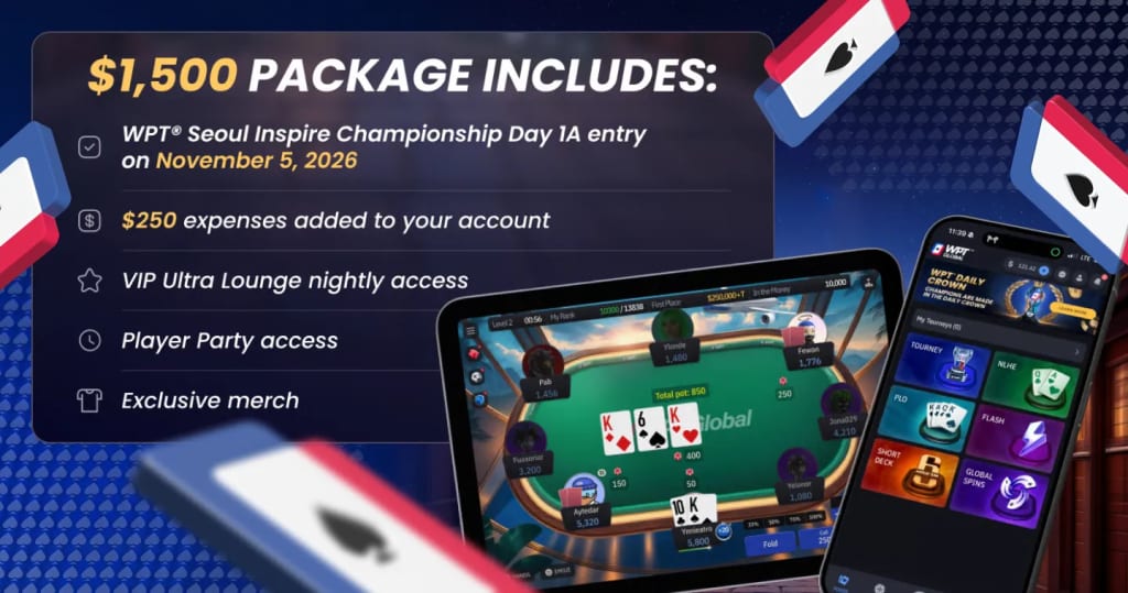 What is inside the $1,500 WPT Seoul package - entry, $250 expenses, hotel and VIP access