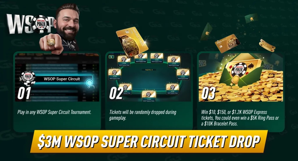 $3M WSOP Super Circuit Online Ticket Drop – Free Shots at Rings & Bracelets