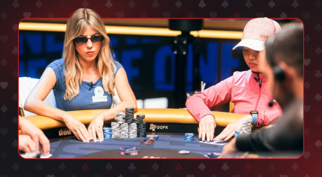 Kristen Foxen reflecting at the poker table after a tough WSOP tournament run and near-miss finish.