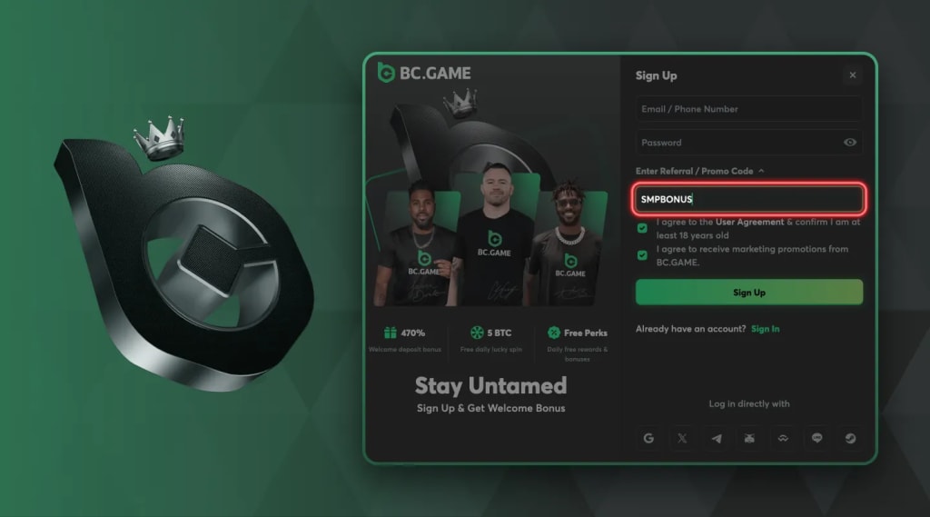 BC Game Bonus Code SMPBONUS - Sign Up