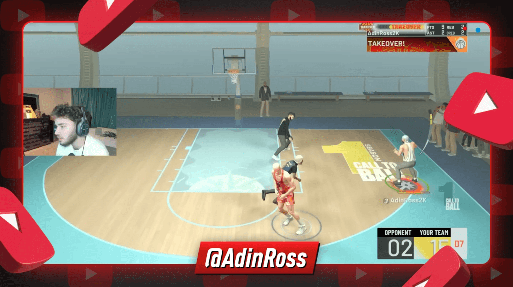 Adin Ross streaming NBA 2K on YouTube, the game that launched his career