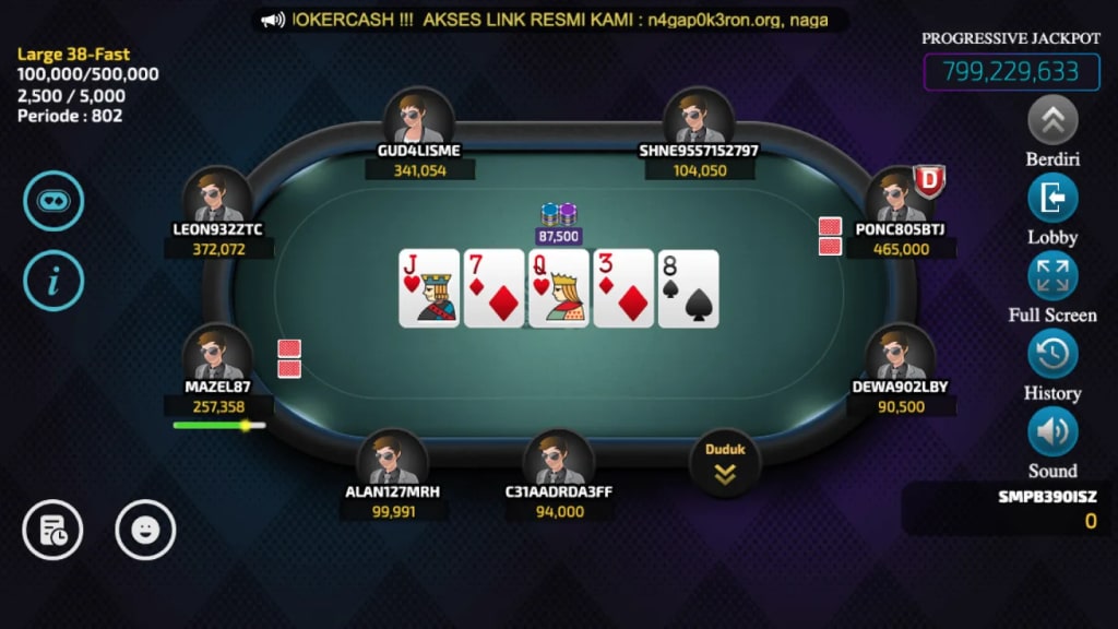 NagaPoker No Limit Hold'em poker tables