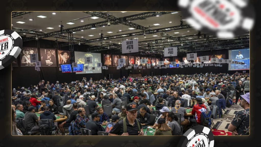 WSOP Main Event 2026 poker table with players and chips at the World Series of Poker