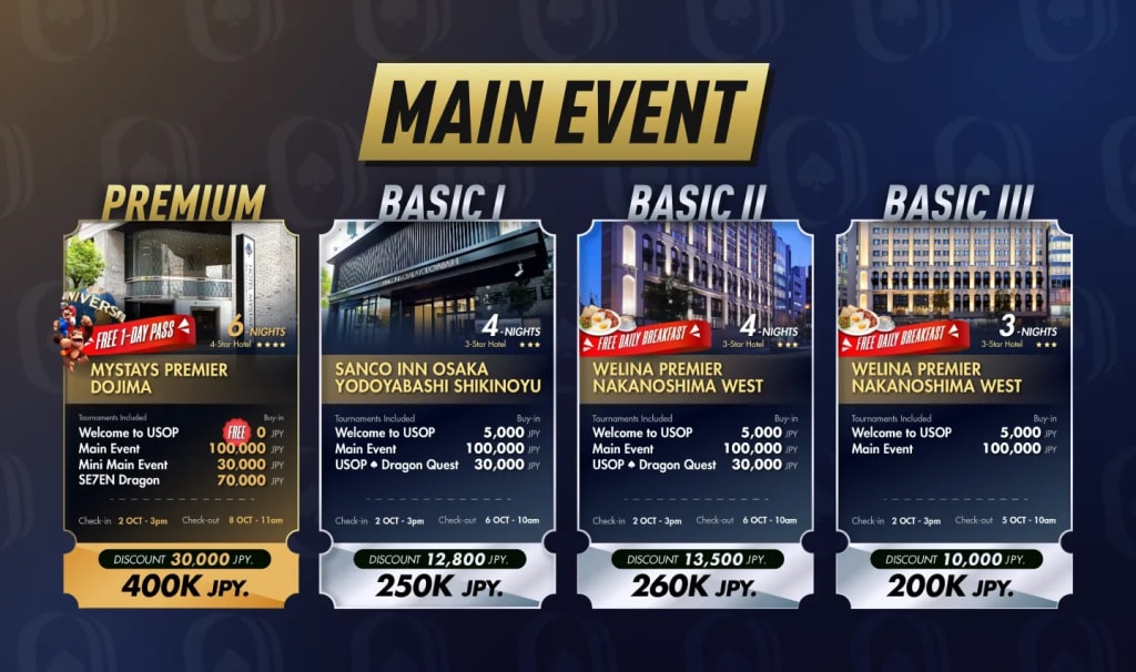 Early Bird Packages - USOP Poker Main Event