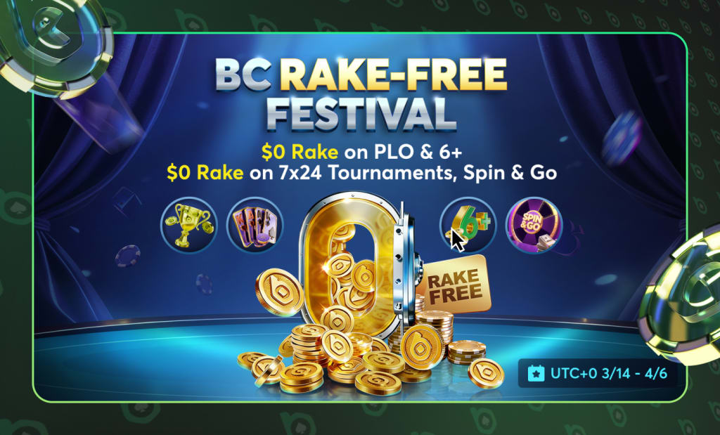 BCPoker Rake-Free Festival – $0 Rake Poker