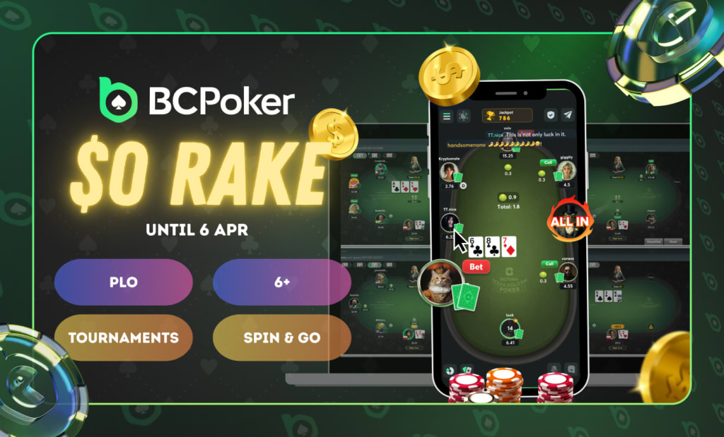 BCPoker $0 Rake Poker Festival – Play PLO, 6+, Tournaments & Spin & Go