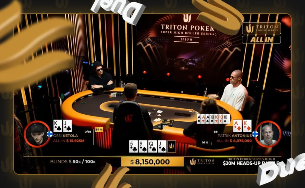 Ketola's king-jack pairs the turn to beat Antonius' ace-king and end the $20 million match