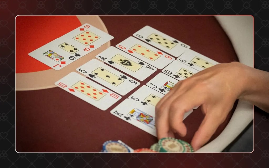 Open face chinese poker hand