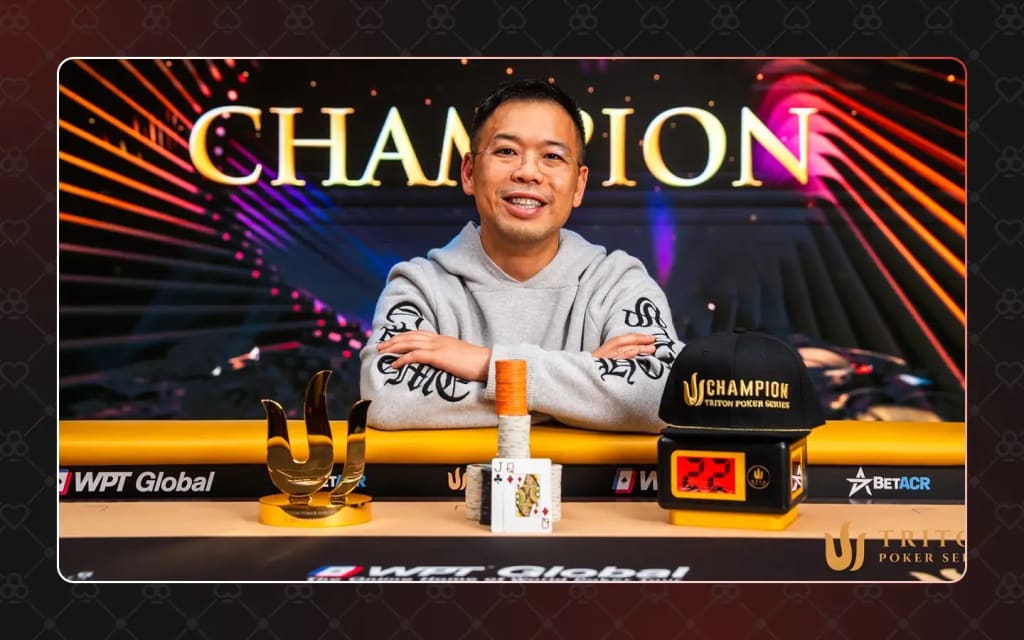 Elton Tsang winning Triton $150,000 Eight-Max No-Limit Hold’em event