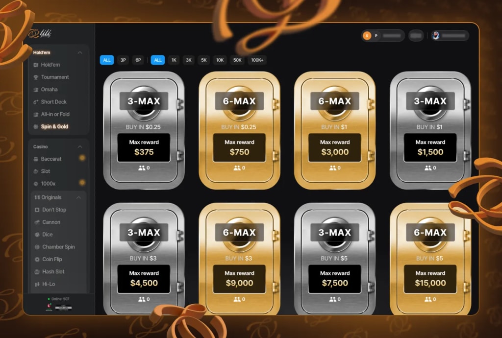 Spin and Gold Poker Games