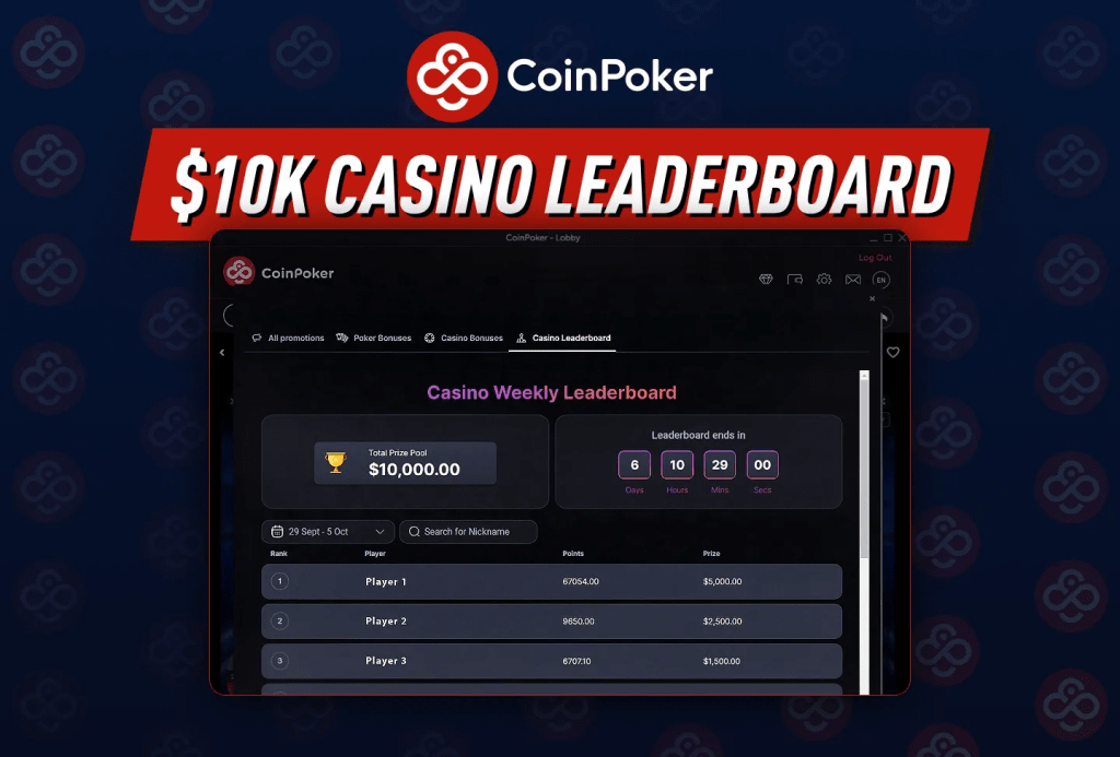 CoinPoker Casino - Leaderboard Prizes
