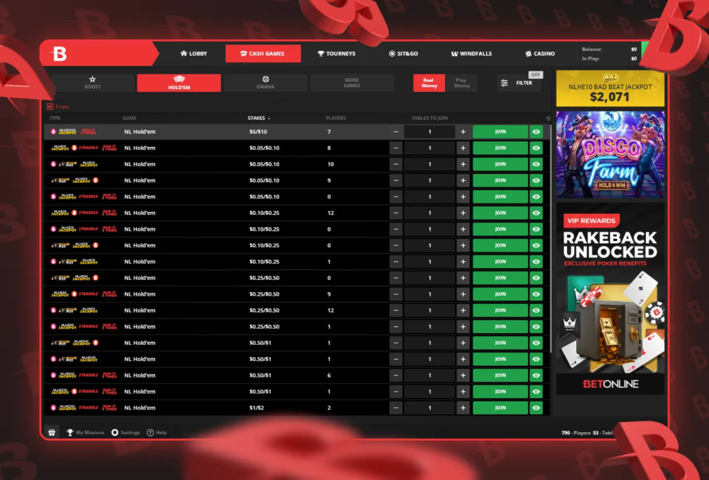 NL Holdem Cash Games