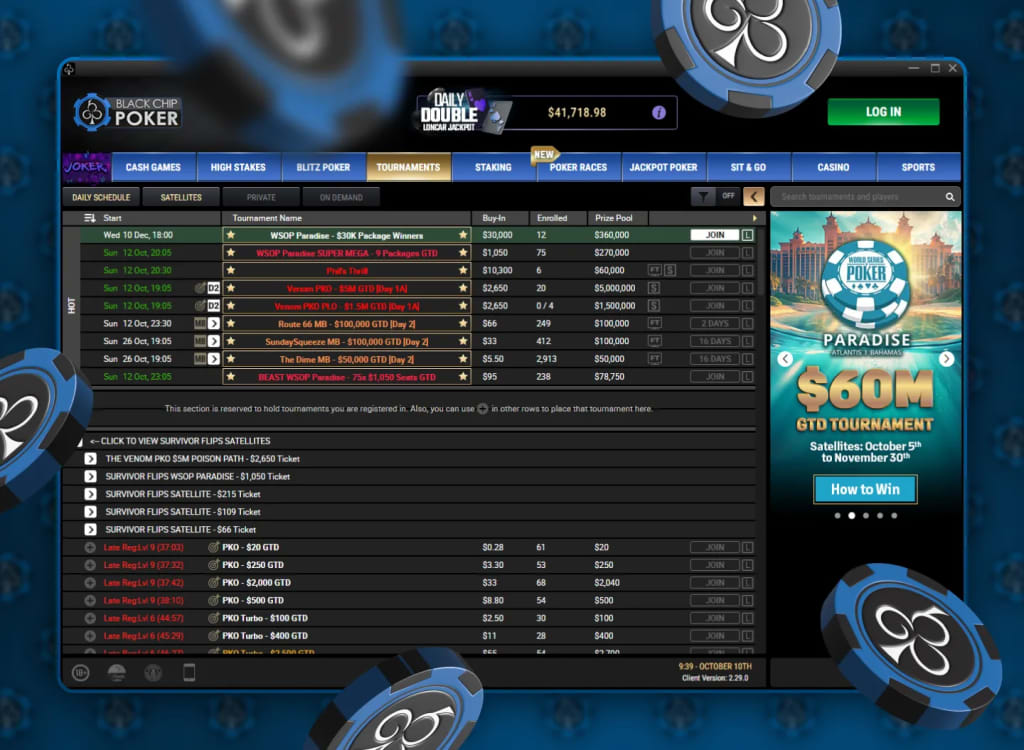 Black Chip Poker Review - Tournaments