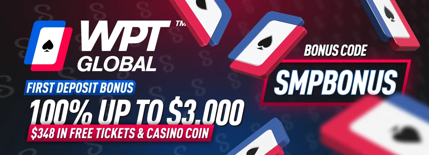 Best WPT Global Bonus Code 2026 - 100% Bonus up to $3,348 + Extra $20 with SMPBONUS