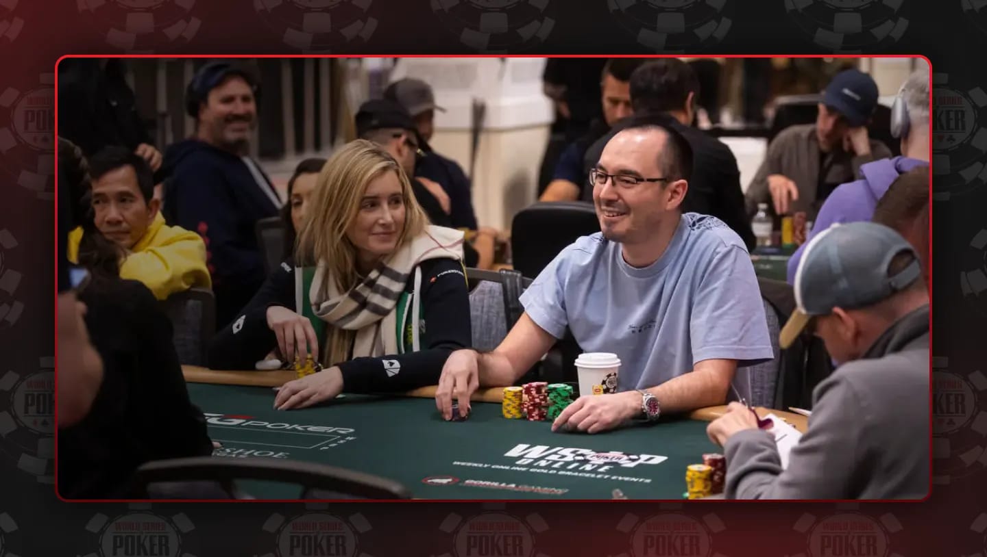 Will Kassouf during WSOP next to Vanessa Kade