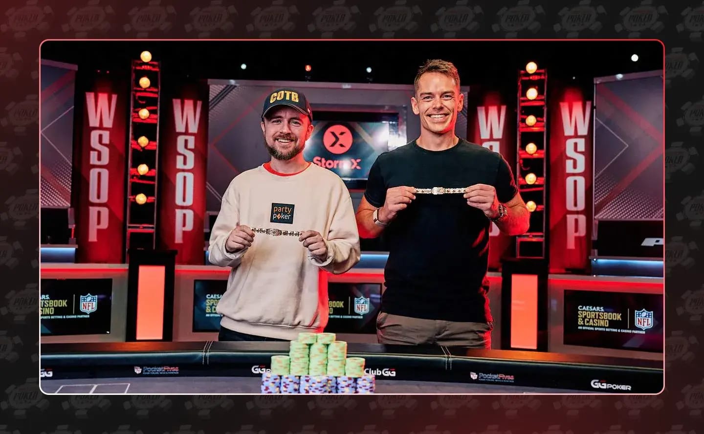 Patrick Leonard and Espen Jørstad with their first WSOP Bracelet - 2022