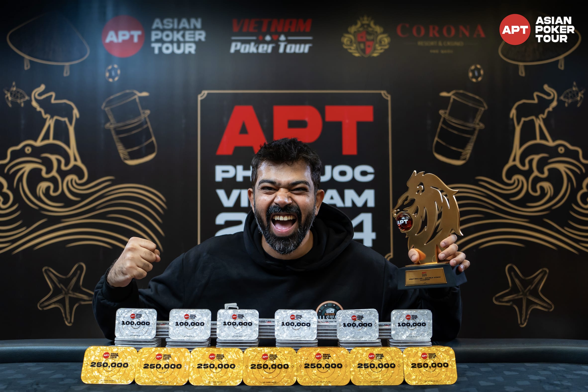 Avneesh Munjal Captures Career First APT Title at High Roller - Double Stack