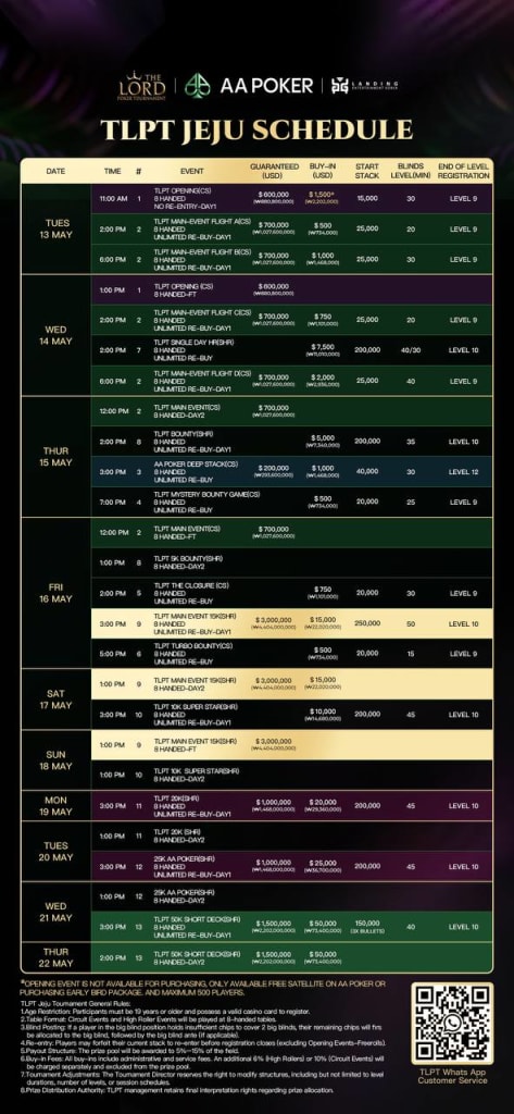 TLPT Jeju 2025 Schedule