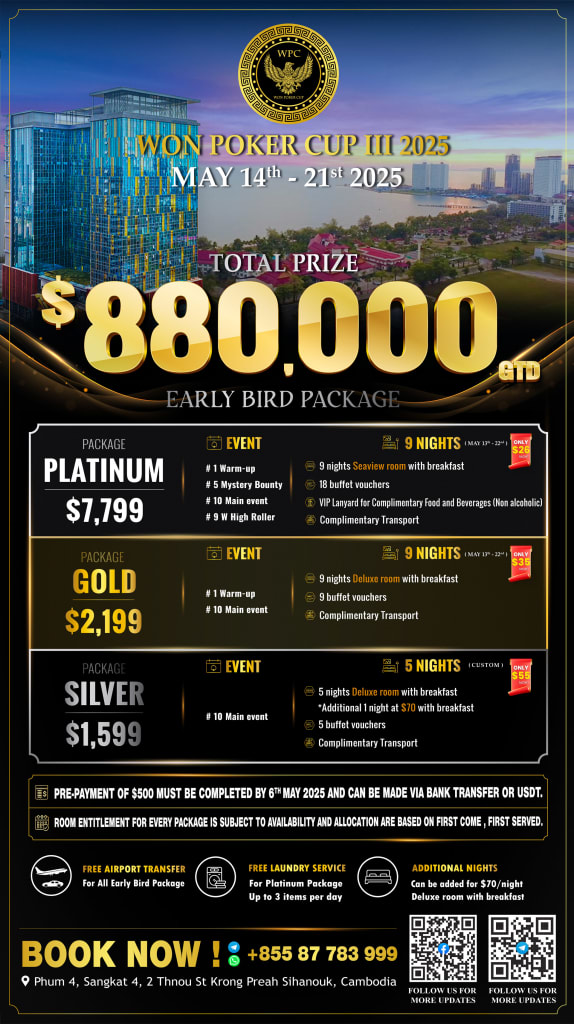 Won Poker Cup III Early Bird Package