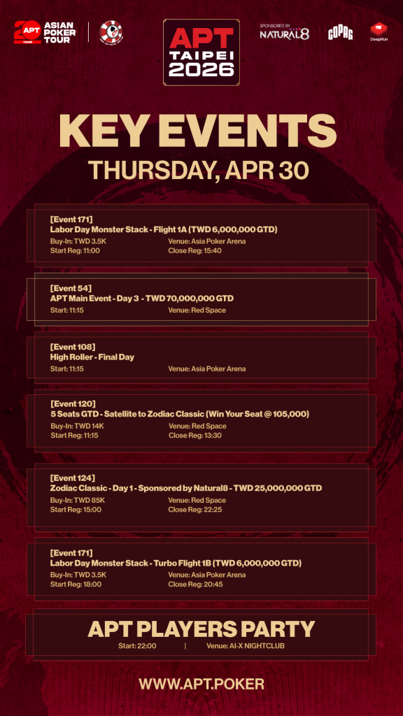 APT Taipei 2026 Day 9 Schedules