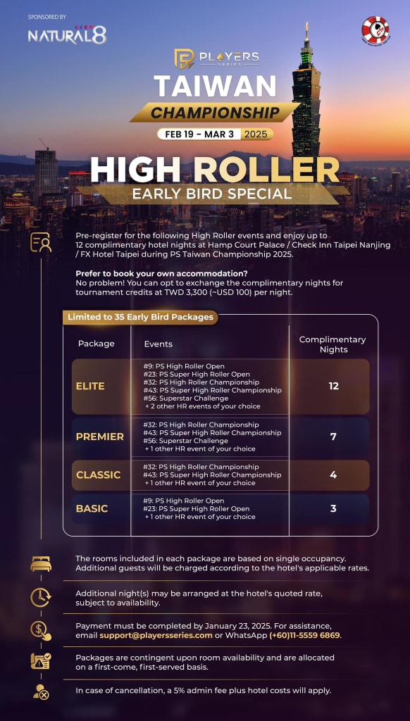 Players Series Taiwan Championship High Roller Packages