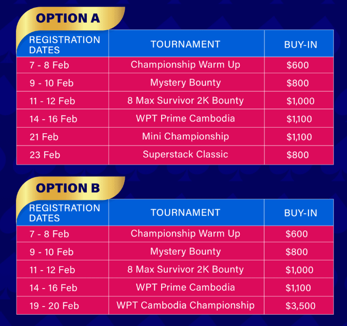 WPT Cambodia Marathon Package