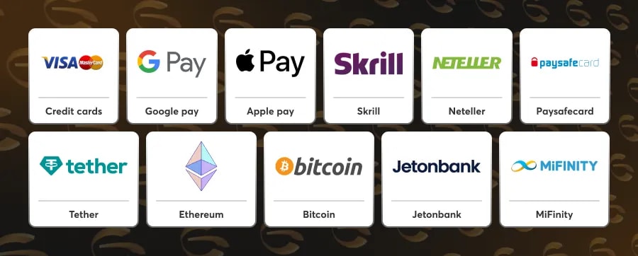 Goldenbet Casino - Payment Methods