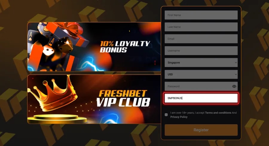 Freshbet Promo Code Sign Up - SMPBONUS
