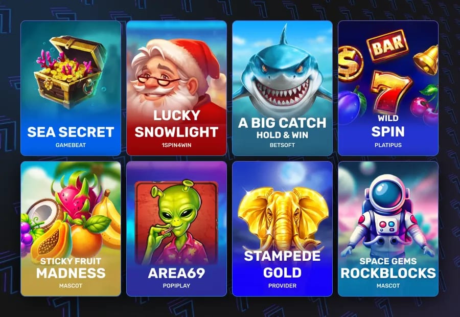 7Bit Casino slots lobby with over 9,000 titles from top providers