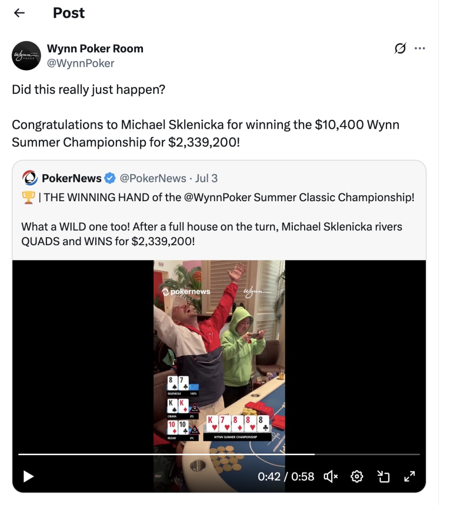 Jun Obara stunned at The Wynn