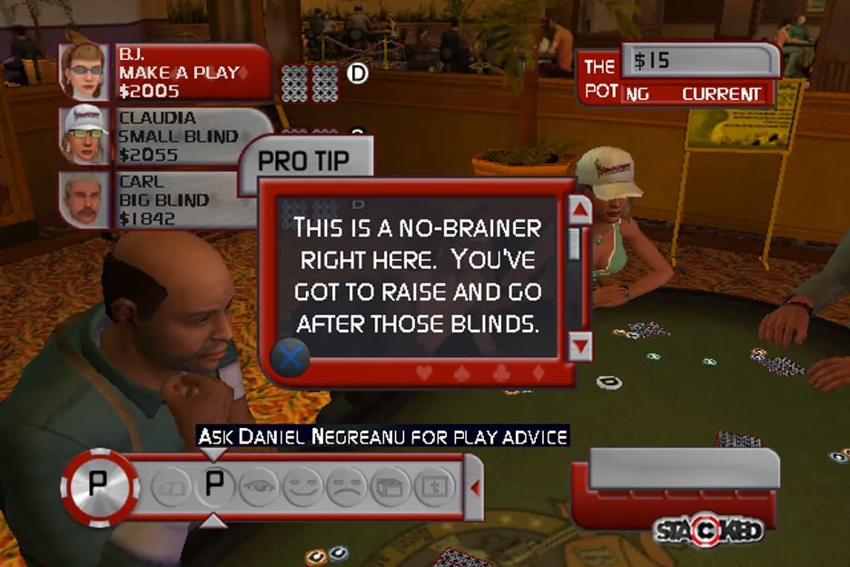 Players could use the "Ask Daniel" feature when they were stucked in a tough hand